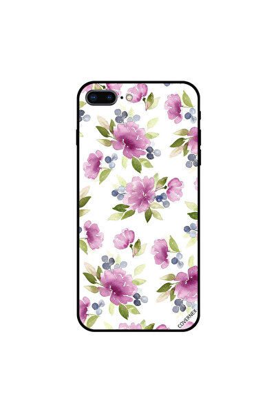 Covernex غطاء حماية لجهاز iPhone 7 Plus بنقشة زهور أرجوانية