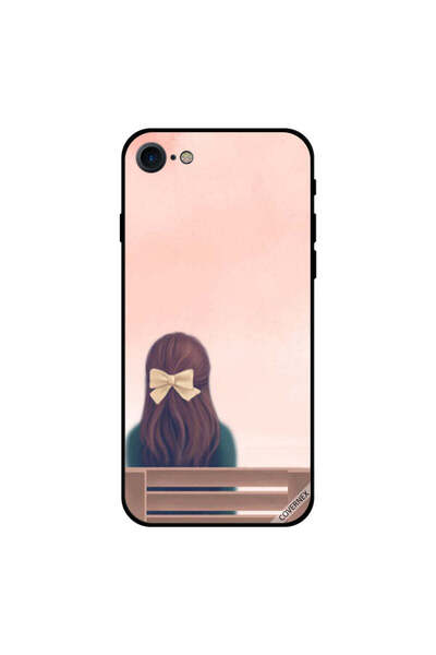 Covernex غطاء حماية لجهاز iPhone 7 بتصميم فتاة جميلة على مقعد