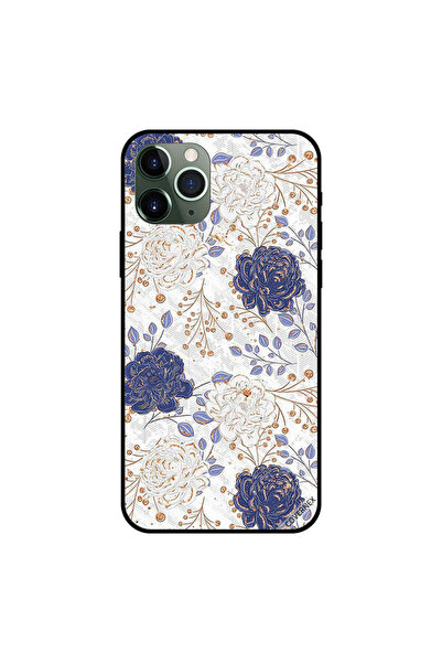 Covernex غطاء حماية لجهاز iPhone 11 Pro Max بنقشة زهور باللونين الأبيض والأزرق