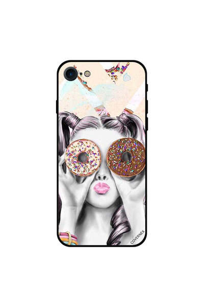 Covernex غطاء حماية لجهاز iPhone 8 عليه دونات بدلاً من العيون