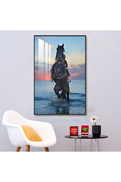 Marktna لوحة جدارية خشبية فاخرة مع برواز فضي و طبقة من الاكرليك الشفاف