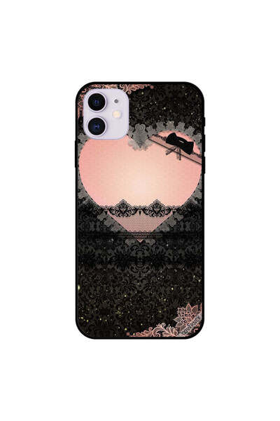 Covernex غطاء حماية لجهاز iPhone 11 بتصميم قلب وردي من القماش المزهر