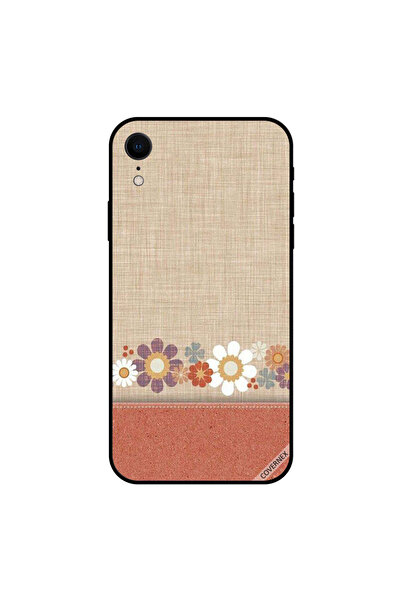 Covernex غطاء حماية لجهاز iPhone XR مصنوع من الجلد ونقشة الزهور