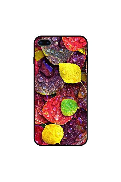 Covernex غطاء حماية لجهاز iPhone 7 Plus بنقشة قطرات الماء على أوراق ملونة