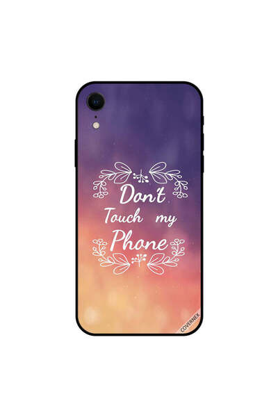 Covernex غطاء حماية لهاتف iPhone XR مطبوع عليه عبارة "لا تلمس هاتفي" باللون ا...