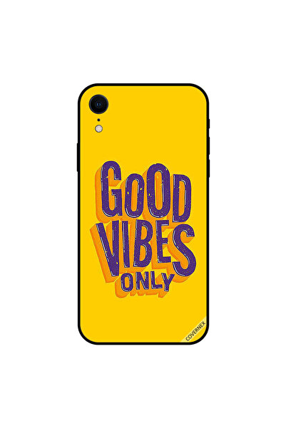 Covernex غطاء حماية لجهاز iPhone XR - Good Vibes Only - أصفر - BG