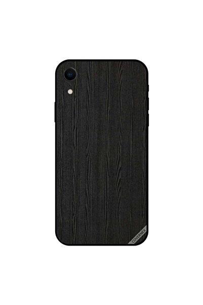 Covernex غطاء حماية لجهاز iPhone XR بنمط خشبي أسود