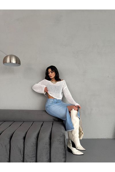Zeo Basic FUSTA DE JEANS ALBASTRU DESCHIS DE DIMENSIUNE MAXI FEMEIE