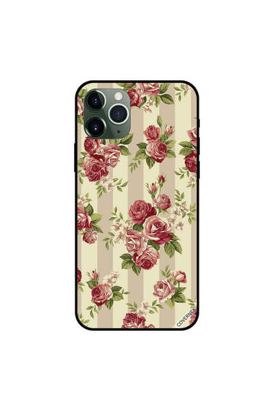 Covernex غطاء حماية لجهاز iPhone 11 Pro مزين بورود وأوراق خضراء فوق شرائط