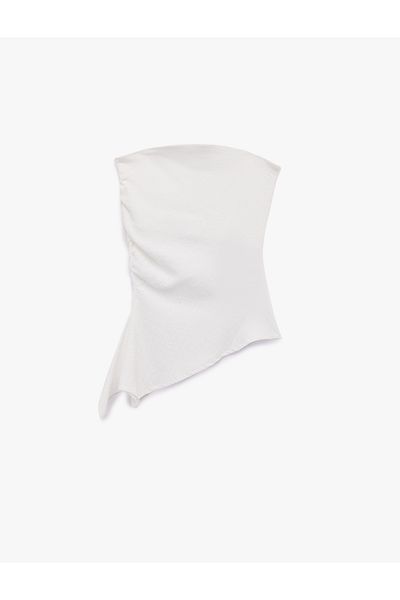 Koton Sleeveless Strapless Slim Fit Asymmetrical Blouse