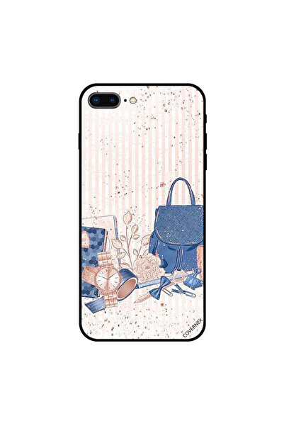 Covernex غطاء حماية لجهاز iPhone 8 Plus مع حقيبة زرقاء وساعة ذهبية