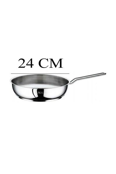 OMS Steel Pan 24X6 cm with Glass Lid