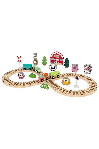 OEM Set de cale ferata cu tren si accesorii JAdore Farm