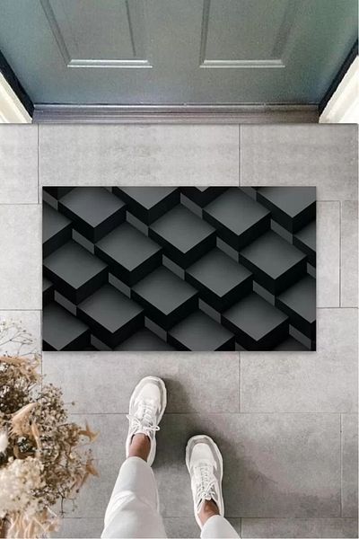 Mu Art Ahşap Digital Printing Black Cube Mat K-3141