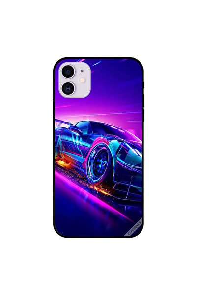 Covernex غطاء حماية لجهاز iPhone 11 بإضاءة سيارة وردية زرقاء