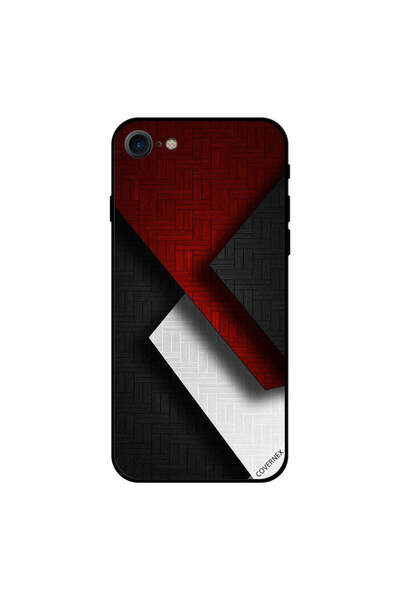 Covernex غطاء حماية لجهاز iPhone 7 بنقشة أحمر وأبيض وأسود