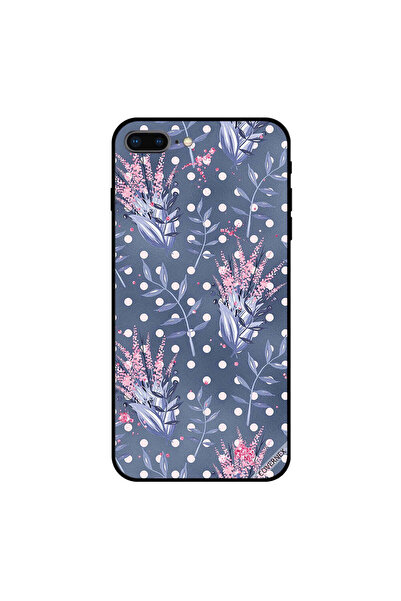 Covernex غطاء حماية لجهاز iPhone 7 Plus باللون الرمادي مزين بنقشة زهور وريش