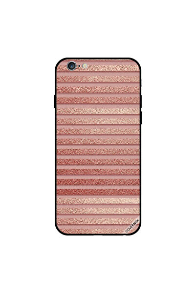 Covernex غطاء حماية لجهاز iPhone 6s Plus بنمط خطوط لامعة بلون الخوخ