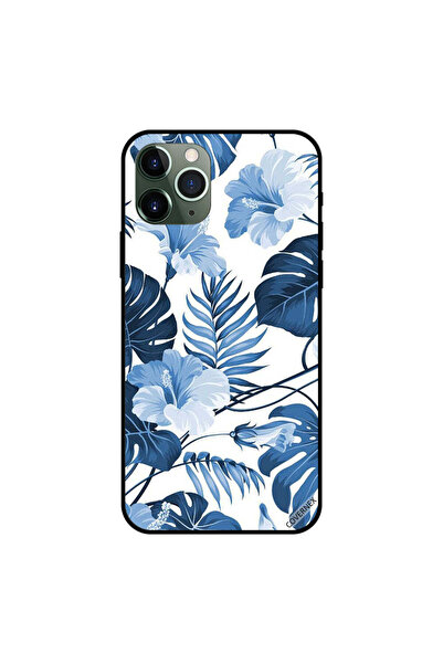 Covernex غطاء حماية لجهاز iPhone 11 Pro بنقشة أوراق وريش أزرق داكن