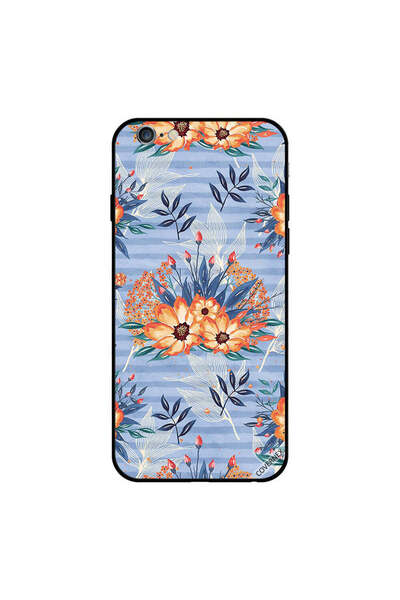 Covernex غطاء حماية لجهاز iPhone 6s Plus بنقشة زهور برتقالية وريش أبيض