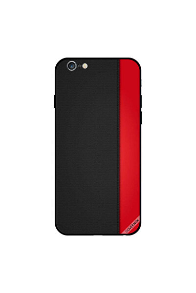 Covernex غطاء حماية لجهاز iPhone 6 Plus بنقشة جلد أحمر وأسود سادة