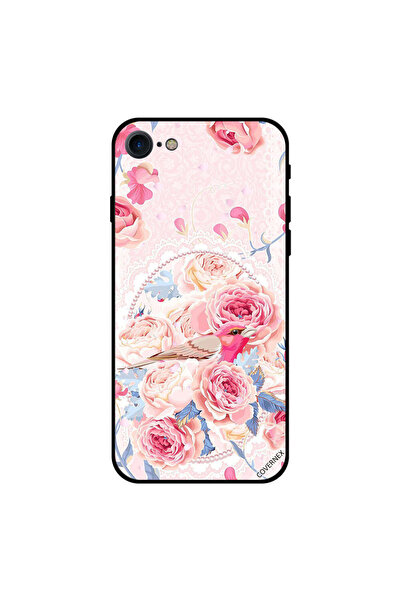 Covernex غطاء حماية لجهاز iPhone 7 بتصميم طائر وردي لطيف في سلة زهور