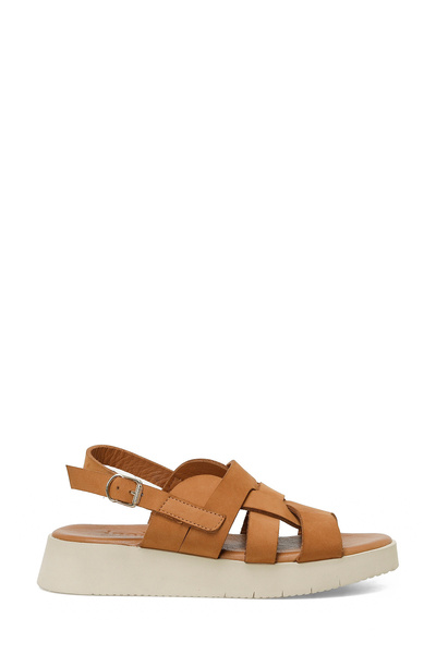 İnci Official Inci Hollow 5Fx Tan Women's Thick Sole Sandals