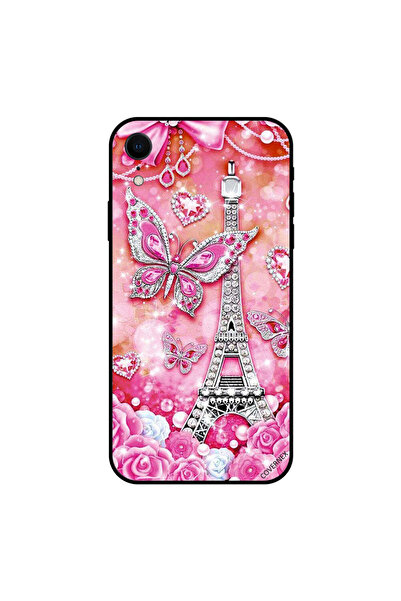 Covernex غطاء حماية لجهاز iPhone XR برسومات فراشات وردية وبرج إيفيل