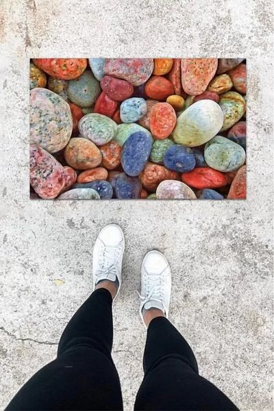 Skygo Colorful Digital Printed Natural Stone Patterned Hooded Front Mat - K-1054