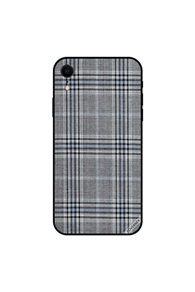 Covernex غطاء جراب iPhone XR بخطوط على نمط قماش رمادي