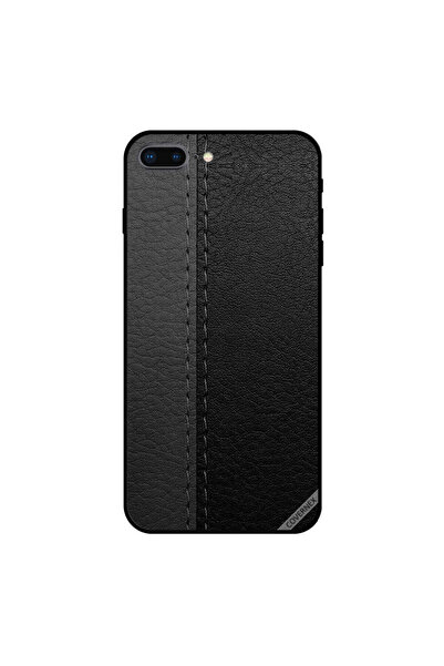 Covernex غطاء حماية لجهاز iPhone 7 Plus بنقشة جلد رمادي أسود