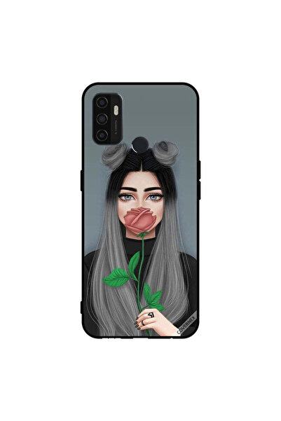 Covernex غطاء حماية لهاتف Oppo A11s/A53 5G، فتاة لطيفة تخفي فمها على شكل وردة...
