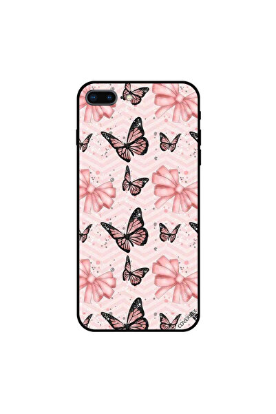 Covernex غطاء حماية لجهاز آيفون 7 بلس - فراشات باللونين الأسود والخوخي