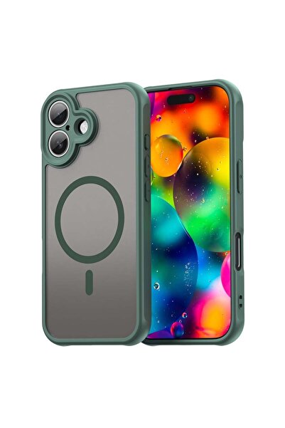 SKYDDAR INNOVATION Carcasă pentru iPhone 17, HaloFrost MagSafe II, rezistentă la șocuri, set cu autocolant, verde