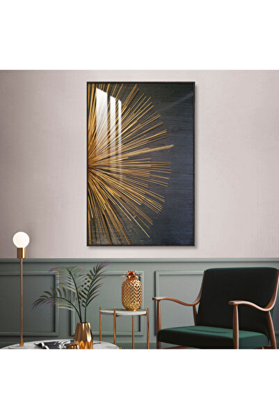 SND لوحة جدارية خشبية فاخرة مع برواز ذهبي و طبقة من الاكرليك الشفاف