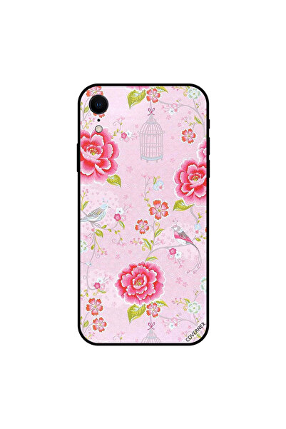 Covernex غطاء حماية لجهاز iPhone XR بنقشة زهور وطيور وردية