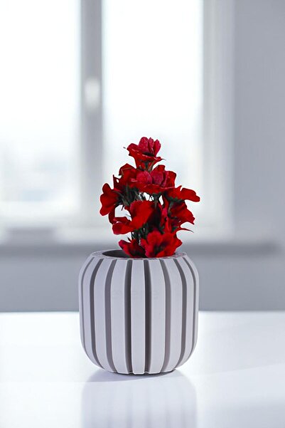 Evene Vazo Küçük Vazo Masa Üstü Vazo Ev Dekorasyon Vazo Beyaz Renk Model 79