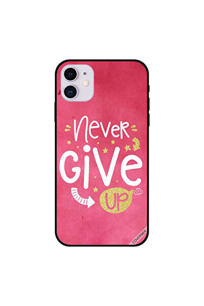 Covernex غطاء حماية لجهاز iPhone 11 باللون الوردي Never Give Up