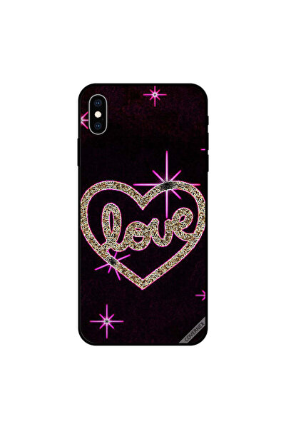 Covernex غطاء حماية لهاتف iPhone XS MAX بإطار وردي على شكل قلب حب