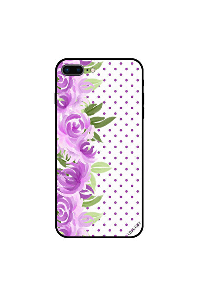 Covernex غطاء حماية لجهاز iPhone 7 Plus بنقشة ورود وردية أرجوانية ونقشة ...