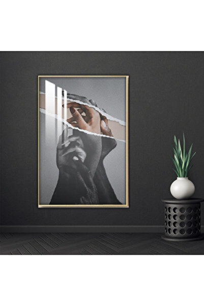 SND لوحة جدارية خشبية فاخرة مع برواز فضي و طبقة من الاكرليك الشفاف