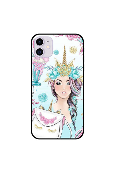 Covernex غطاء حماية لجهاز iPhone 11 مع رموش على حقيبة وفتاة وحيد القرن