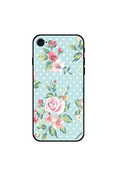 Covernex غطاء حماية لجهاز iPhone 7 بنقشة زهور على خلفية خضراء فاتحة