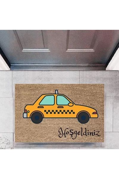 Mu Art Ahşap Door Mat Decorative Digital Print Cars P-2706