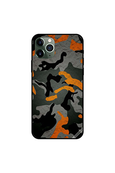 Covernex غطاء حماية لجهاز iPhone 11 Pro بنقشة علم مموه برتقالي وأسود