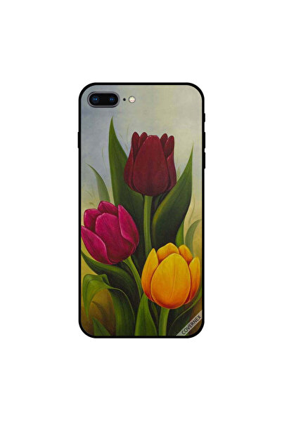 Covernex غطاء حماية لجهاز iPhone 7 Plus برسومات زهور توليب ملونة
