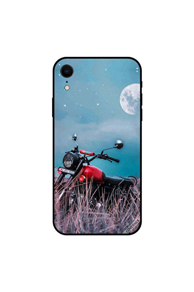 Covernex غطاء حماية iPhone XR بطبعة دراجة وقمر باللون الأحمر
