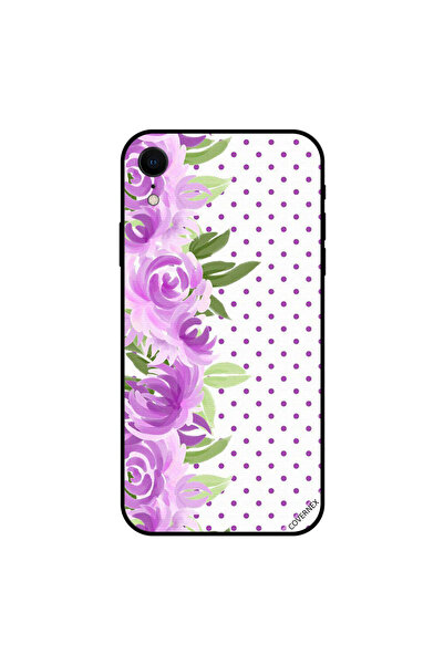 Covernex غطاء حماية لهاتف iPhone XR بنقشة ورود بنفسجية وردية ونقشة ...