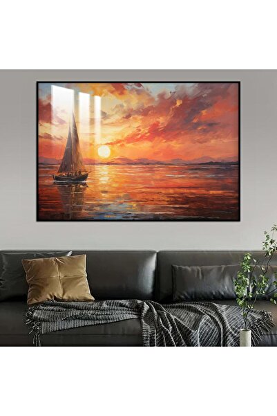 Marktna لوحة جدارية خشبية فاخرة بتصميم الفن التجريدي مع برواز اسود و طبقة من ...