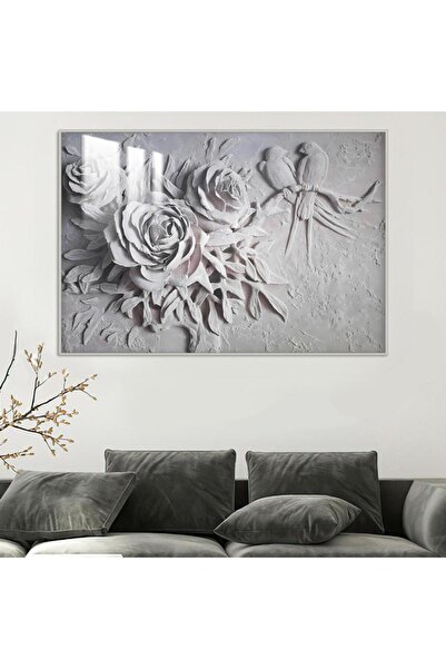 4gdran لوحة جدارية خشبية مطبوعة بتصميم اللوحة الجبسية مع برواز فضي و طبقة من ...